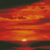 Cloudy Red Sunset Landscape Diamond Painting