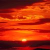 Cloudy Red Sunset Landscape Diamond Painting