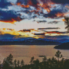 Coeur Dalene Lake At Sunset Diamond Painting