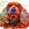 Colorful Spaniel Dog Art Diamond Painting