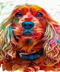 Colorful Spaniel Dog Art Diamond Painting