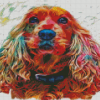 Colorful Spaniel Dog Art Diamond Painting