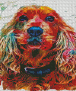 Colorful Spaniel Dog Art Diamond Painting