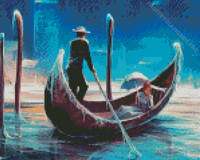 Couple In A Boat Diamond Painting