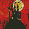 Creepy Halloween Castle Moonlight Diamond Painting