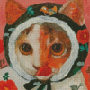 Cute Cat With Scarf Diamond Painting