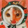 Cute Cat With Scarf Diamond Painting