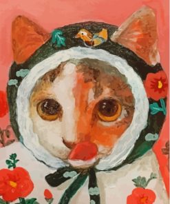 Cute Cat With Scarf Diamond Painting