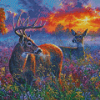 Deer Couple At Sunset Diamond Painting