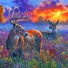 Deer Couple At Sunset Diamond Painting