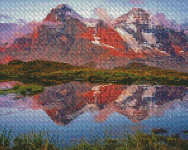 Eiger Sunset Reflection Diamond Painting