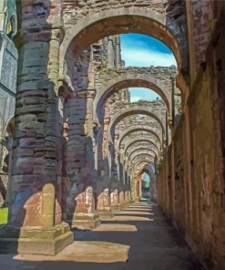 England Monastery Fountains Abbey Diamond Painting