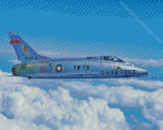 F100 Super Sabre Jet Diamond Painting