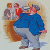 Fat Man Drinking In Public Diamond Painting