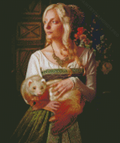 Ferret And Woman Diamond Painting