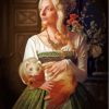 Ferret And Woman Diamond Painting