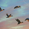 Flying Waterfowls In Sunset Diamond Painting