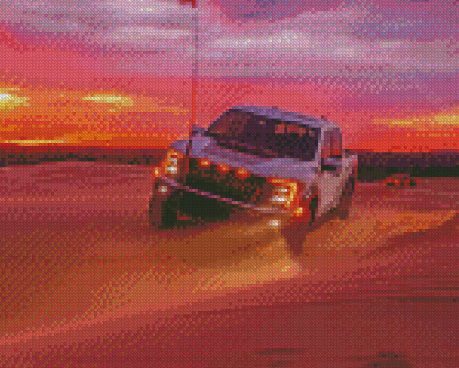 Ford Raptor In Desert Diamond Painting