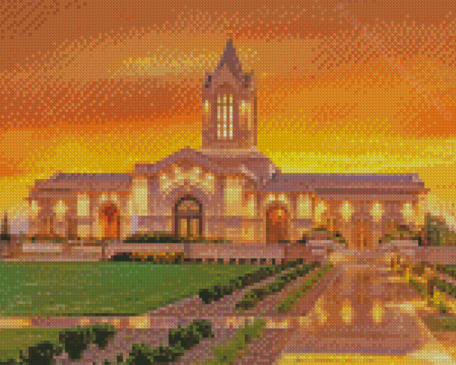 Fort Collins Colorado Temple Sunset Diamond Painting