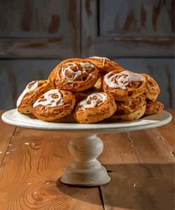 Fresh Baked Cinnamon Roll With Cream Diamond Painting