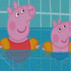 George Pig Swimming Diamond Painting