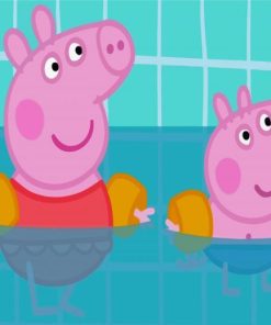 George Pig Swimming Diamond Painting