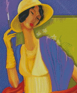 Girl In Yellow Hat Diamond Painting