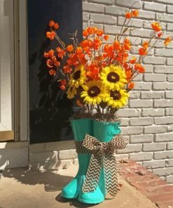 Gumboots And Sunflowers Diamond Painting