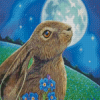 Hare Moon Gazing Diamond Painting