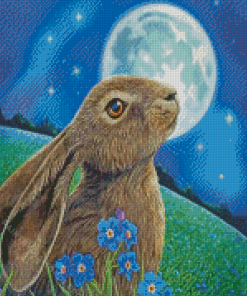 Hare Moon Gazing Diamond Painting