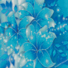 Illustration Blue Flowers With Butterflies Diamond Painting