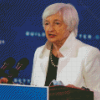 Janet Yellen US Secretary Of The Treasury Diamond Painting