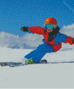 Kid Skiing Diamond Painting