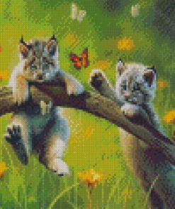 Kitten With Buterflight Diamond Painting