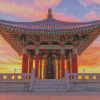 Korean Bell With Sunset Diamond Painting