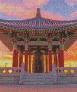 Korean Bell With Sunset Diamond Painting