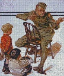 Leyendecker War Hero Telling Stories Diamond Painting