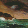 Lighthouse At Dusk By Alfred Stevens Diamond Painting