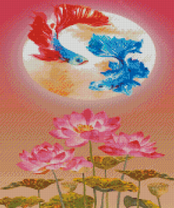 Lotus And Moon Diamond Painting