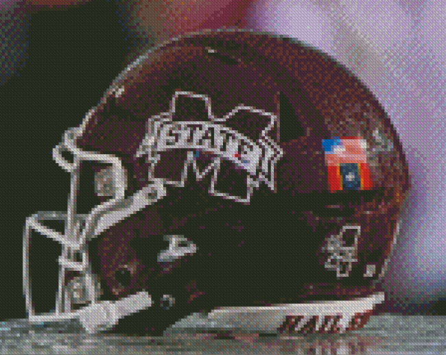 MSU Bulldogs Football Helmet Diamond Painting