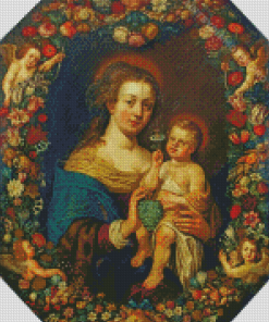 Madonna And Child In A Garland Jan Brueghel Diamond Painting