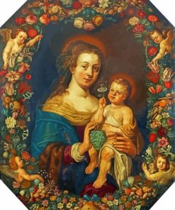 Madonna And Child In A Garland Jan Brueghel Diamond Painting