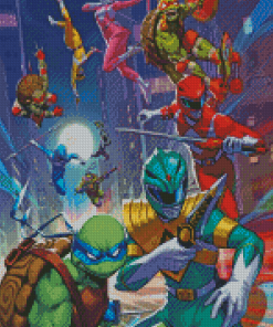 Mighty Morphin Power Rangers Cartoon Diamond Painting