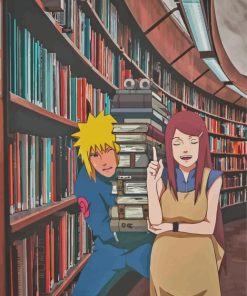 Minato x Kushina At The Library Diamond Painting