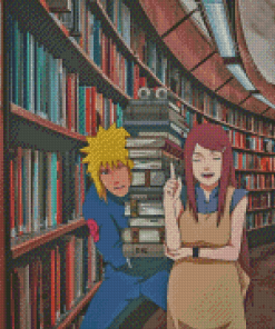 Minato x Kushina At The Library Diamond Painting