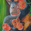 Mom Chimpanzee Art Diamond Painting