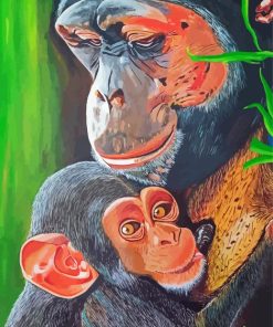 Mom Chimpanzee Art Diamond Painting