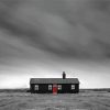 Monochrome Isolated House With Red Door Diamond Painting