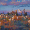 Mountain Beargrass Meadow Diamond Painting