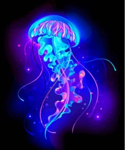 Neon Jellyfish Diamond Painting